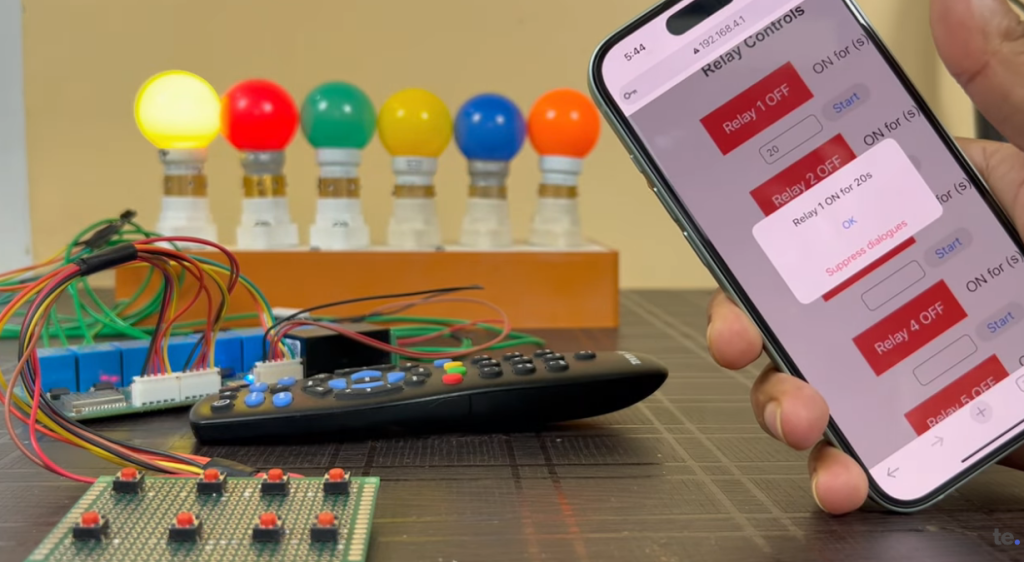 ESP32 Based 8-Channel Home Automation with IR, Switch, Timer & Web Control
