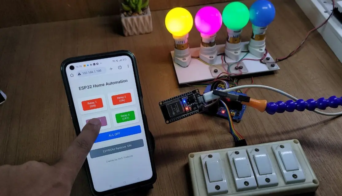 Read more about the article Build an ESP32 Home Automation with Web Server & EEPROM